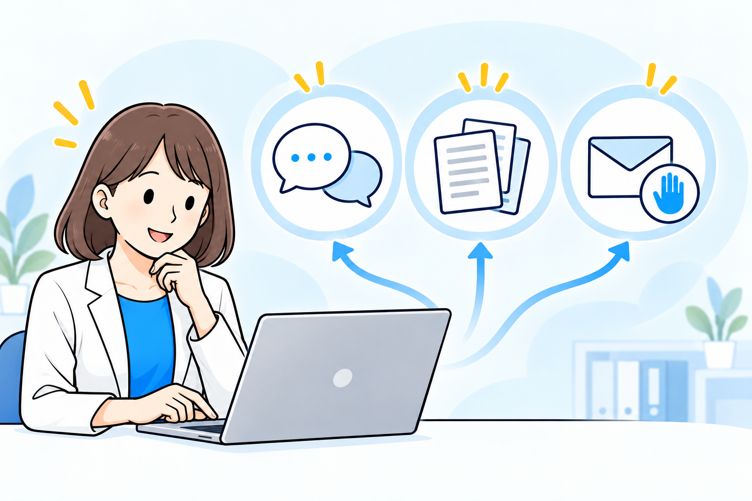 希望する案内に沿って対応を分ける様子